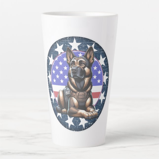 Police Military Dog K9 Unit Latte Mug (Front)