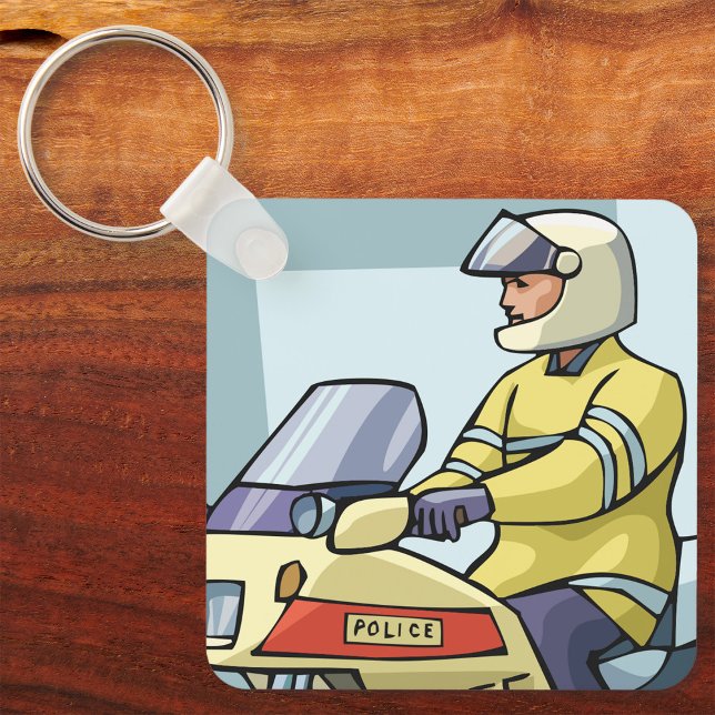 Police Motorcycle Officer Law Enforcement Key Ring (Creator Uploaded)