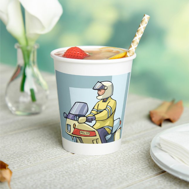 Police Motorcycle Officer Law Enforcement Paper Cups (Creator Uploaded)