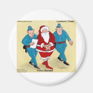 Police Navidad Funny Christmas Santa Gifts & Cards Magnet