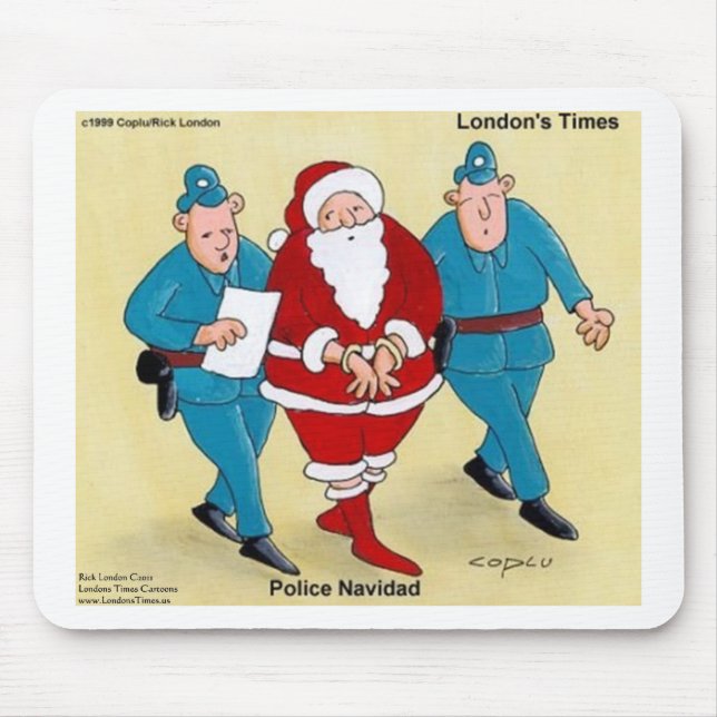 Police Navidad Funny Christmas Santa Gifts & Cards Mouse Pad (Front)