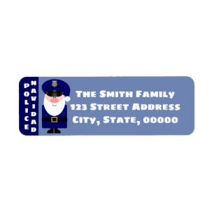 Police Navidad Return Address Label
