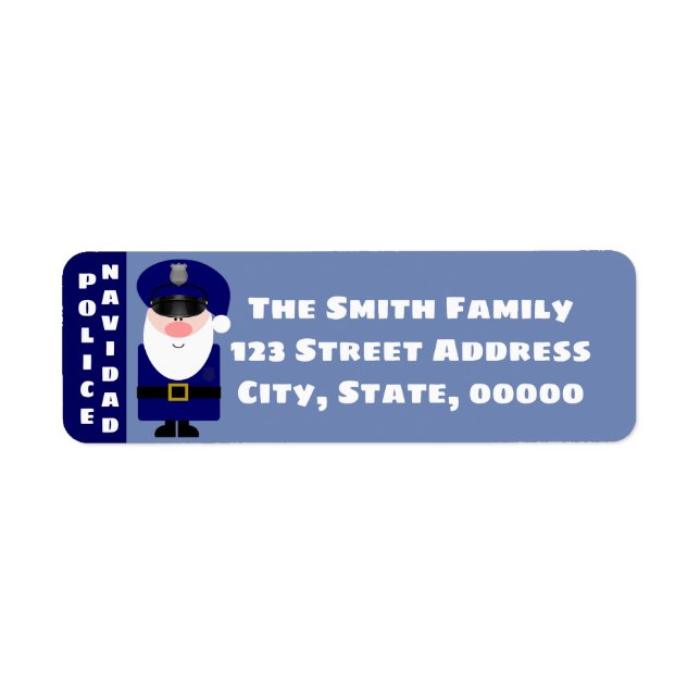 Police Navidad Return Address Label (Front)