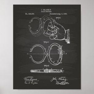 Police Nippers 1891 Patent Art - Chalkboard Poster