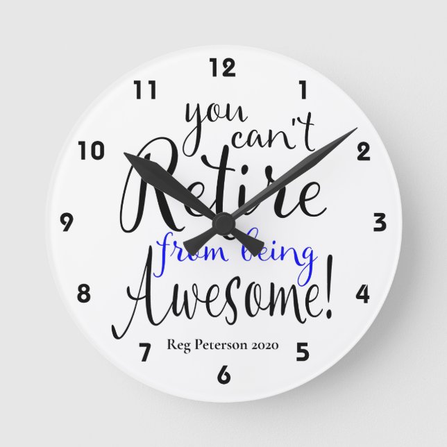 Police Office Retirement Thin Blue Line Round Clock (Front)