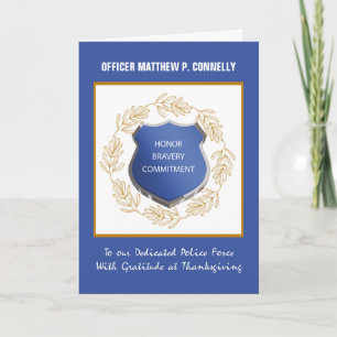 Police Office Thanksgiving Thank You Wreath Card