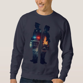 Police Officer and Nurse Couple Silhouette Sweatshirt