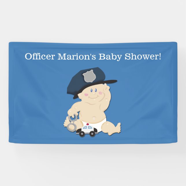 Police Officer Baby Cop Custom Banner (Horizontal)