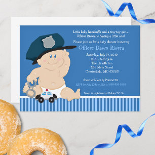 Police Officer Baby Pregnancy Shower Baby Cop Invitation