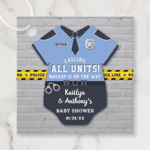 Police Officer Baby Shower Favour Tags