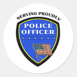 Police Officer Badge Classic Round Sticker