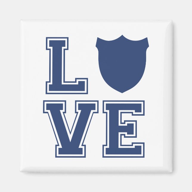 Police Officer Badge - L O V E Magnet (Front)