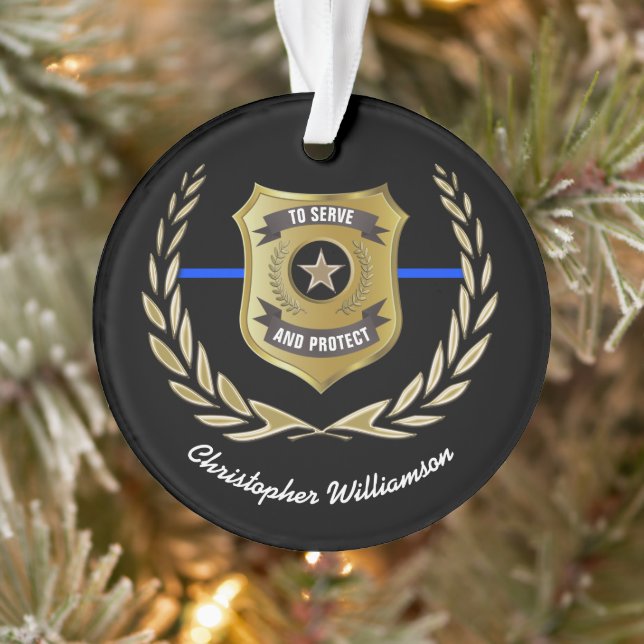 Police Officer Badge Personalised Ornament (Tree)