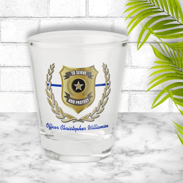 Police Officer Badge Personalized Shot Glass (Creator Uploaded)