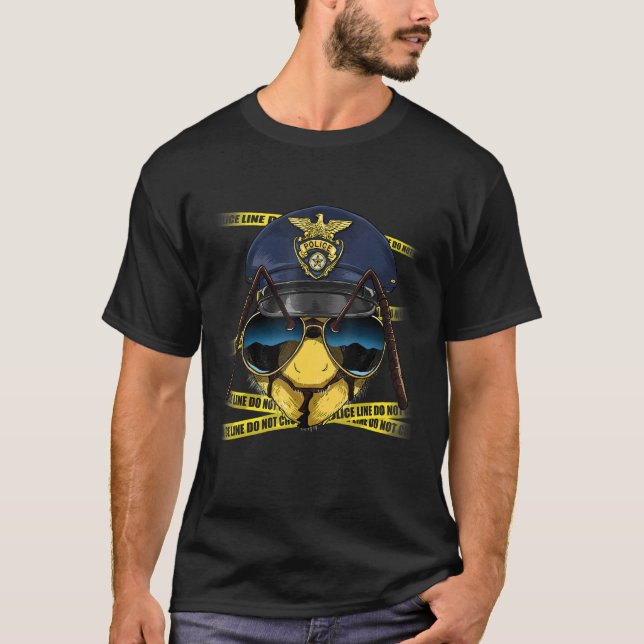 Police Officer Bee PD Cop Detective Animal Insect  T-Shirt (Front)