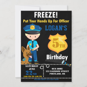 Police officer birthday invitation Police invite