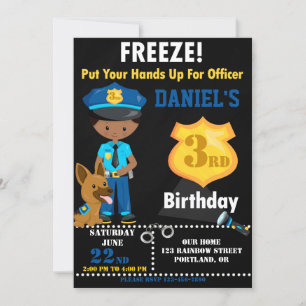Police officer birthday invitation Police k9 dog