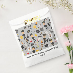 Police Officer Birthday Party Grey Favour Bag