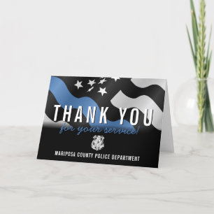 Police Officer Blue Line Law Enforcement Thank You Card