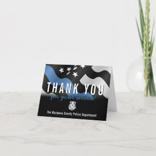 Police Officer Blue Line Law Enforcement Thank You Card