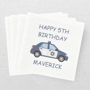 Police Officer Calling All Units Kids Birthday Napkin