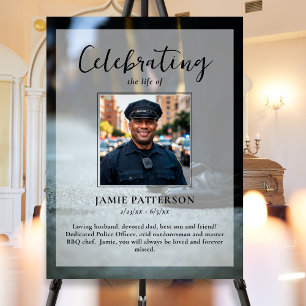 Police Officer Celebration of Life Photo, Funeral Poster