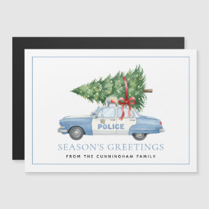 Police Officer Christmas Tree Car Magnetic Card