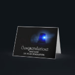 Police Officer Congratulations | Passing Out Card<br><div class="desc">Police passing out parade card featuring a simple black background with a single blue flashing siren and a personalised congratulations on graduating template.</div>