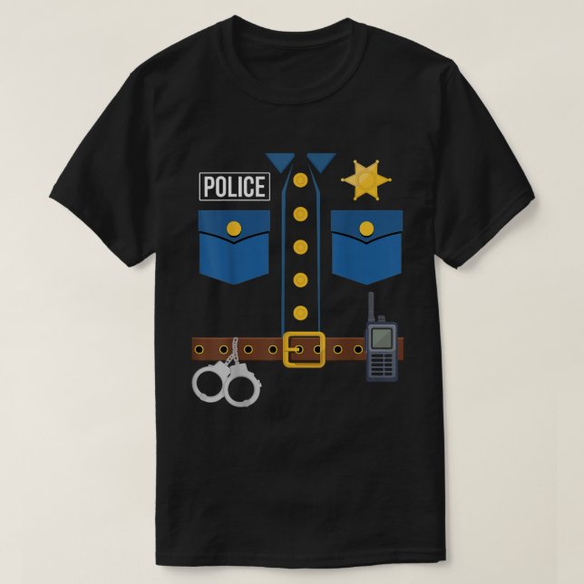 Police Officer Costume Funny Tee (Design Front)