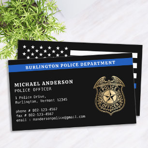 Police Officer Custom Law Enforcement Dept Logo Business Card
