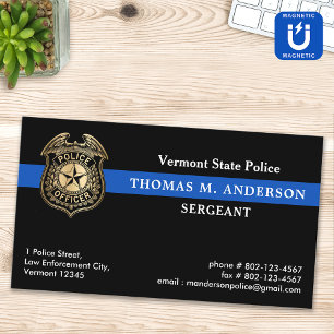 Police Officer Custom Logo Emblem Law Enforcement Magnetic Business Card