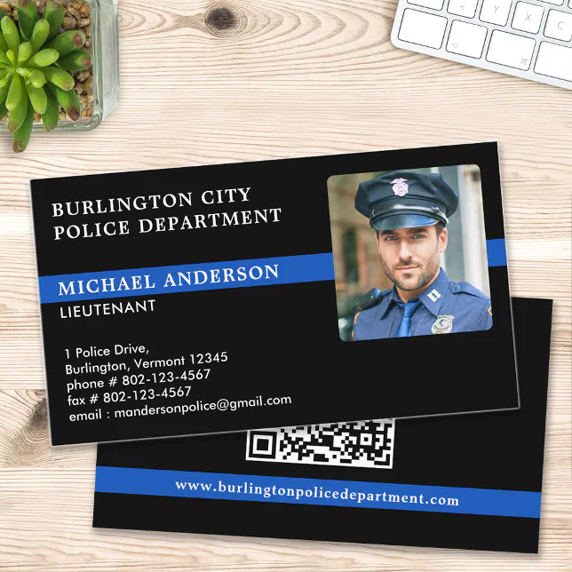 Police Officer Custom Photo Cop Law Enforcement Business Card | Zazzle