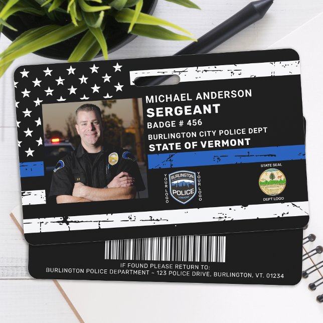 Police Officer Custom Photo Law Enforcement ID ID Badge (Creator Uploaded)