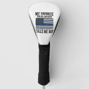 Police Officer Dad Thin Blue Line Vintage Vector D Golf Head Cover