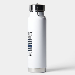 Police Officer Dad Thin Blue Line Vintage Vector D Water Bottle