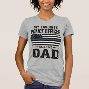 Police Officer Dad Vintage Flag Shirt Design_1