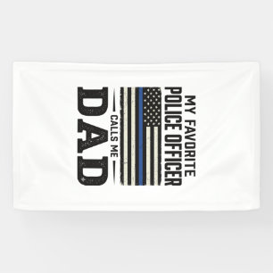 Police Officer Dad Vintage Flag Shirt Design_1 Banner