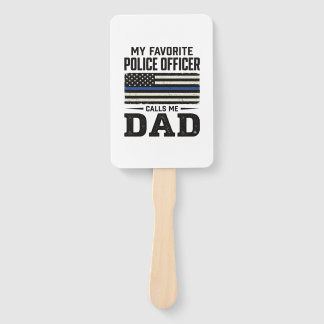 Police Officer Dad Vintage Flag Shirt Design_1 Hand Fan