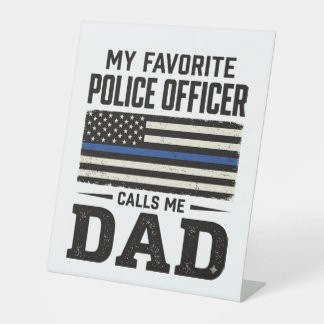 Police Officer Dad Vintage Flag Shirt Design_1 Pedestal Sign