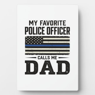 Police Officer Dad Vintage Flag Shirt Design_1 Plaque