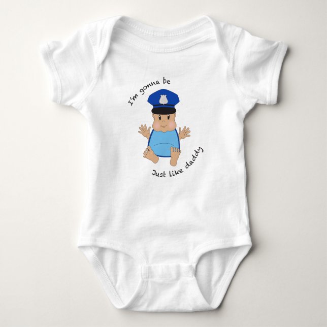 Police officer daddy baby bodysuit (Front)