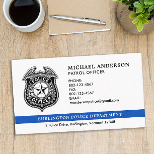 Police Officer Department Law Enforcement Logo Business Card
