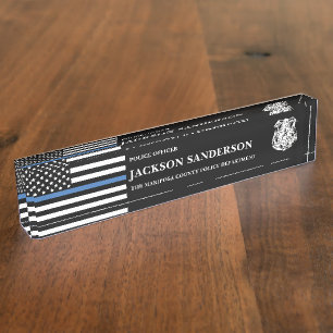 Police Officer Department Law Enforcement Logo Nameplate