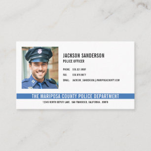 Police Officer Department Law Enforcement Photo Business Card