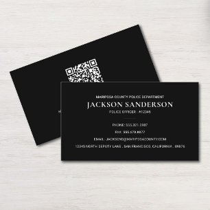 Police Officer Department QR Code Law Enforcement Business Card