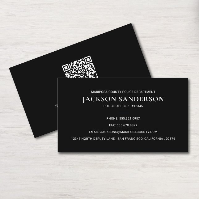 Police Officer Department QR Code Law Enforcement Business Card (Police Officer Department QR Code Law Enforcement Business Card)
