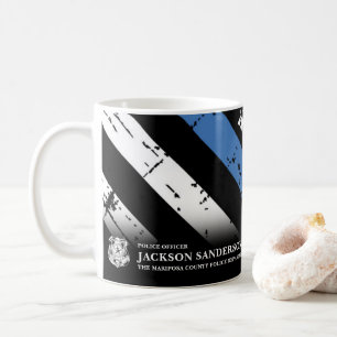 Police Officer Department Thin Blue Line Logo Coffee Mug