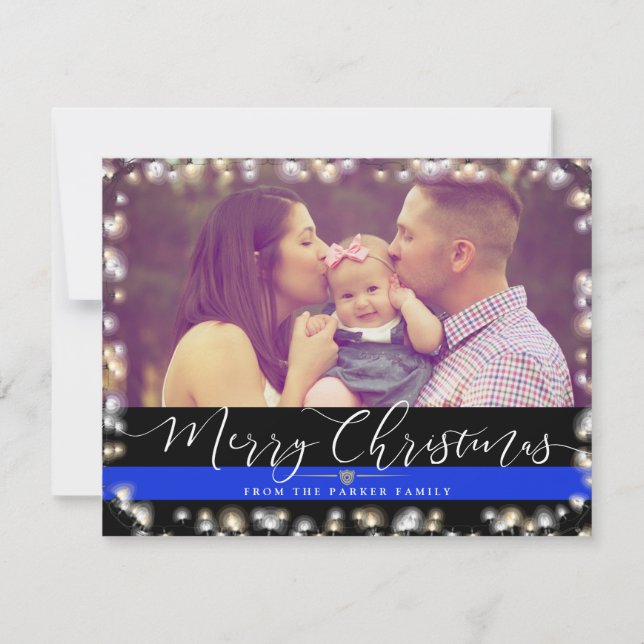 Police Officer Family | Christmas Custom Photo Holiday Card (Front)