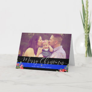 Police Officer Family   Christmas Holiday Photo Card