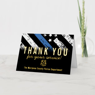 Police Officer Flag First Responder Thank You Foil Greeting Card
